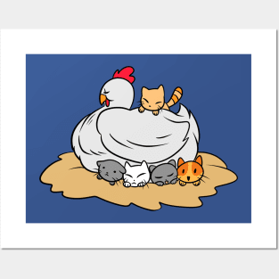 Mother Hen with Kittens Posters and Art